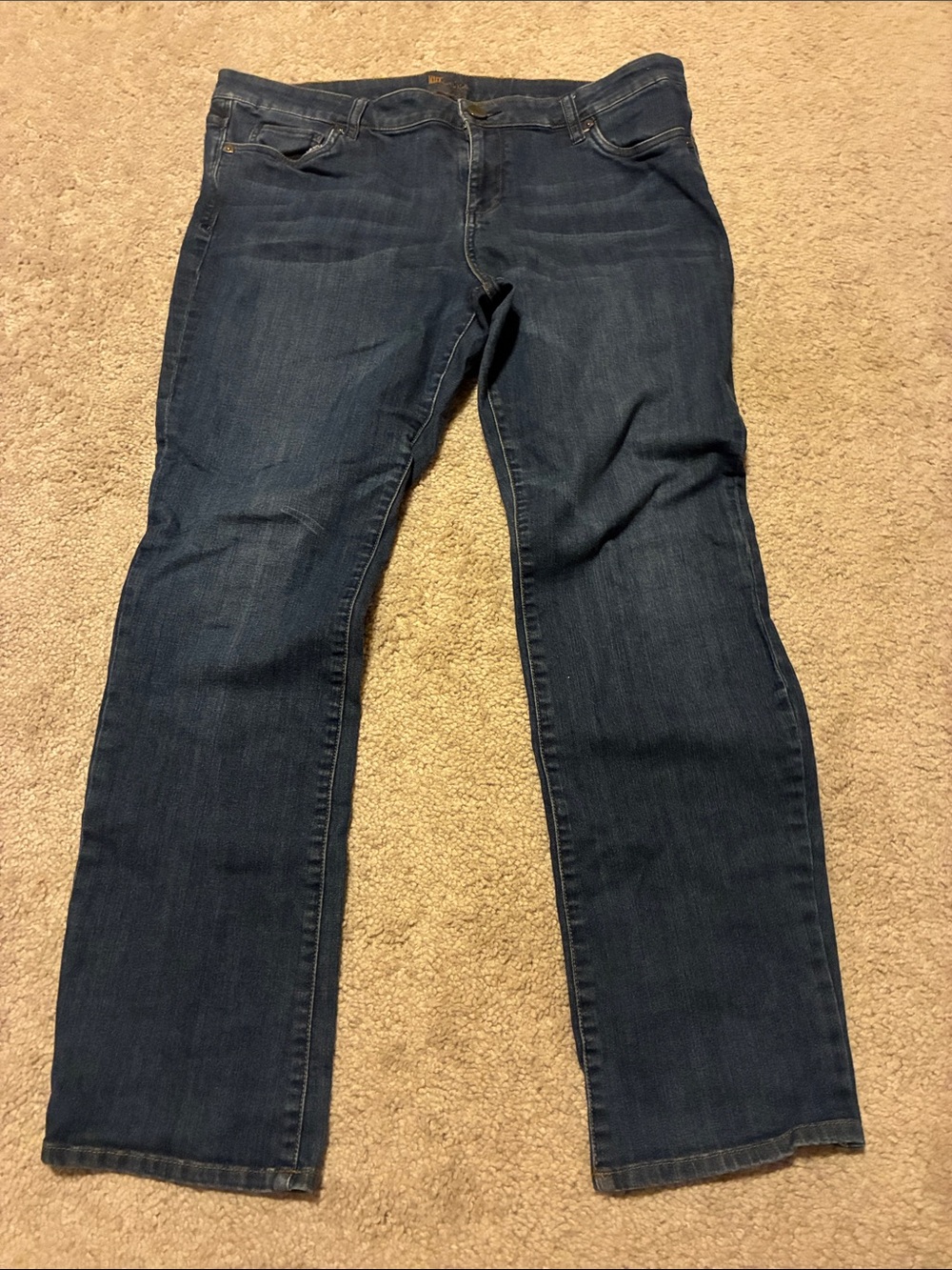 Kut from the Kloth Dark Blue Straight-Leg Jeans